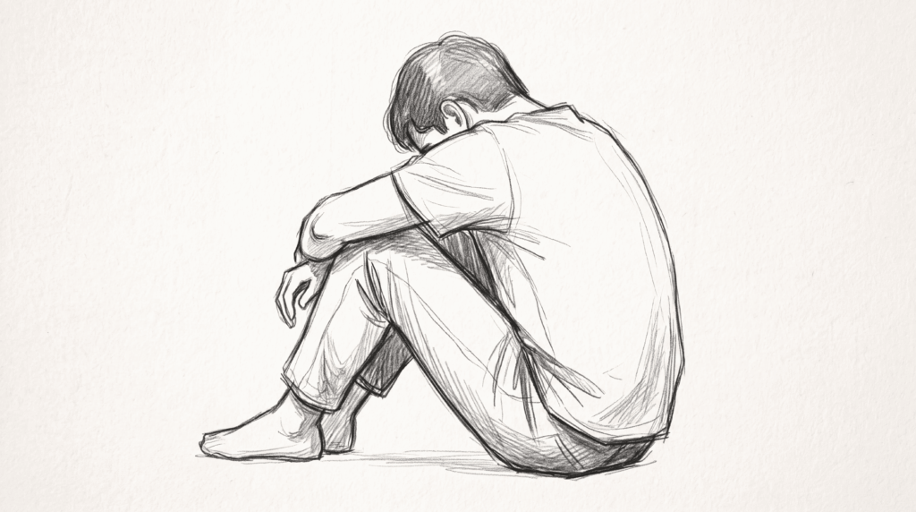 Scared of Love — A Minimalist Graphite Sketch