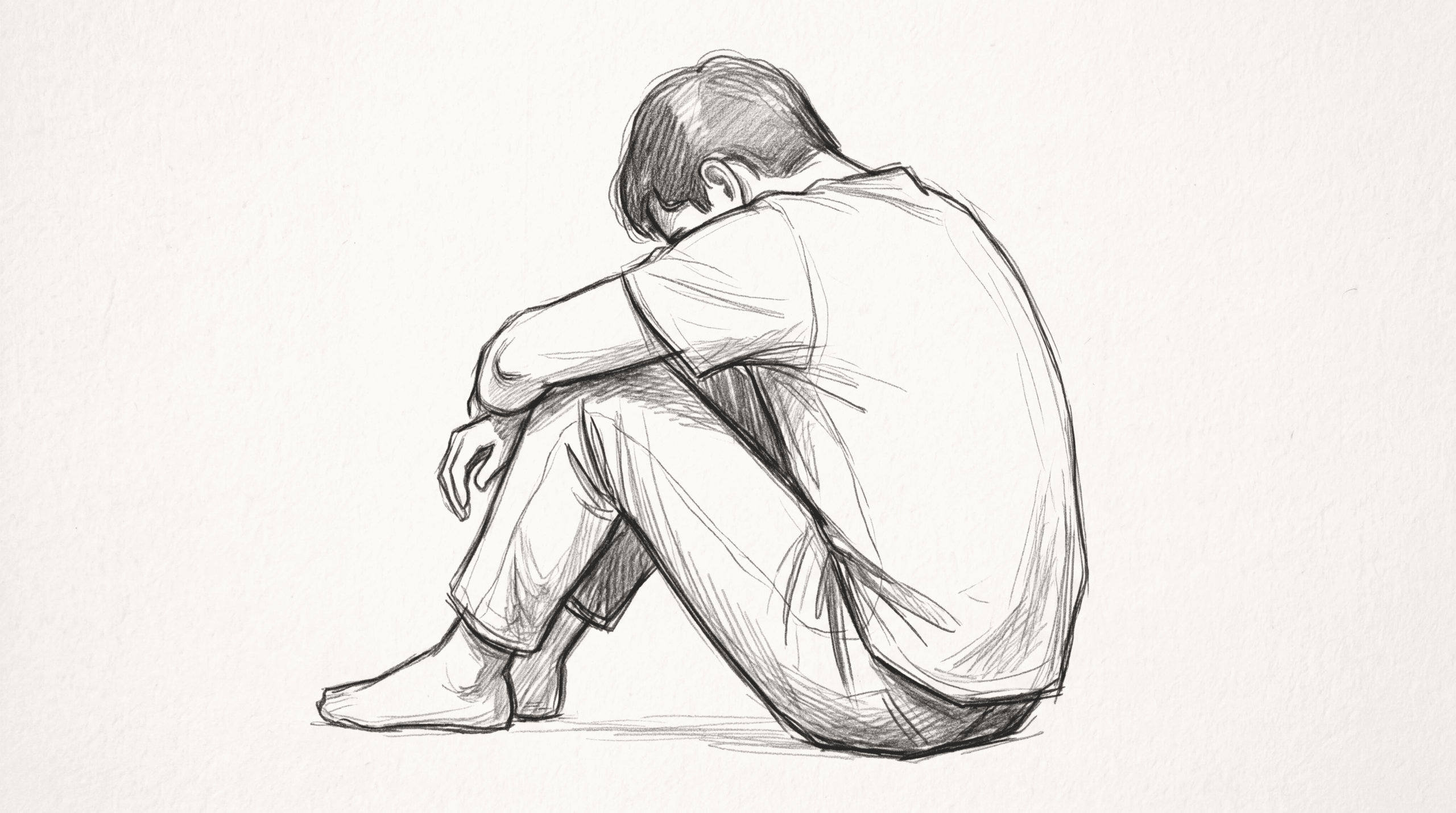 Scared of Love — A Minimalist Graphite Sketch